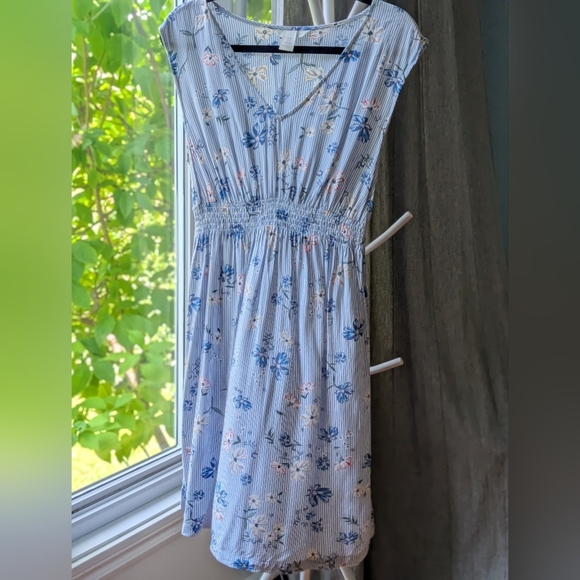 130.H&M Maternity Floral Blue and White Dress - Picture 1 of 5